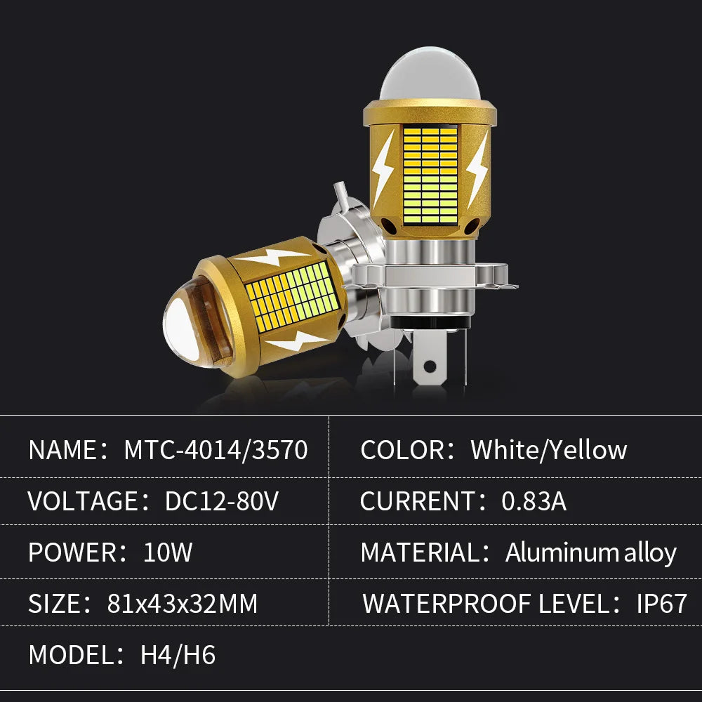 Oprah 1pcs LED H4 H6 BA20D Motorcycle Headlight Bulbs Canbus