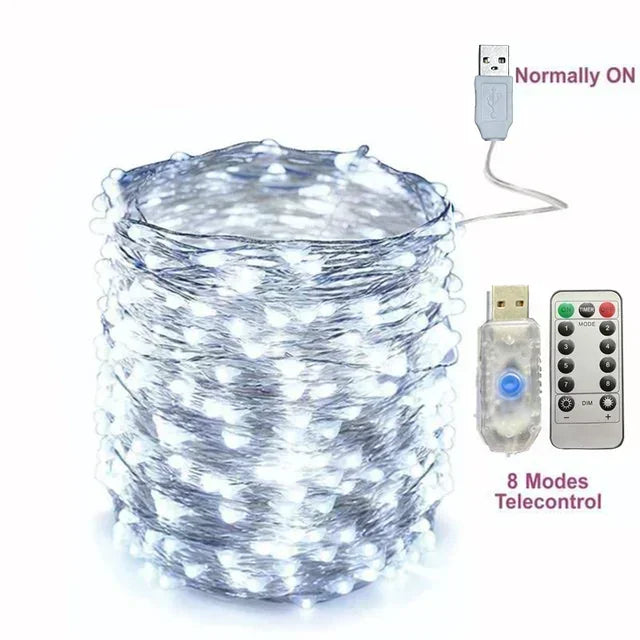 5M/10M/20M/30M USB Led String Light 8Mode Remote Control Lights Fairy Garlands Wedding Christmas Holiday Decor Lamps New Year