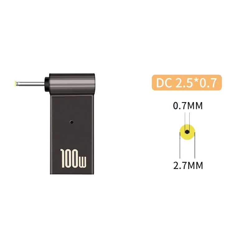 100W USB Type C Fast Charging Adapter Plug Connector Universal USB C Laptop Charger Converter for Dell Asus Hp Acer Lenovo
