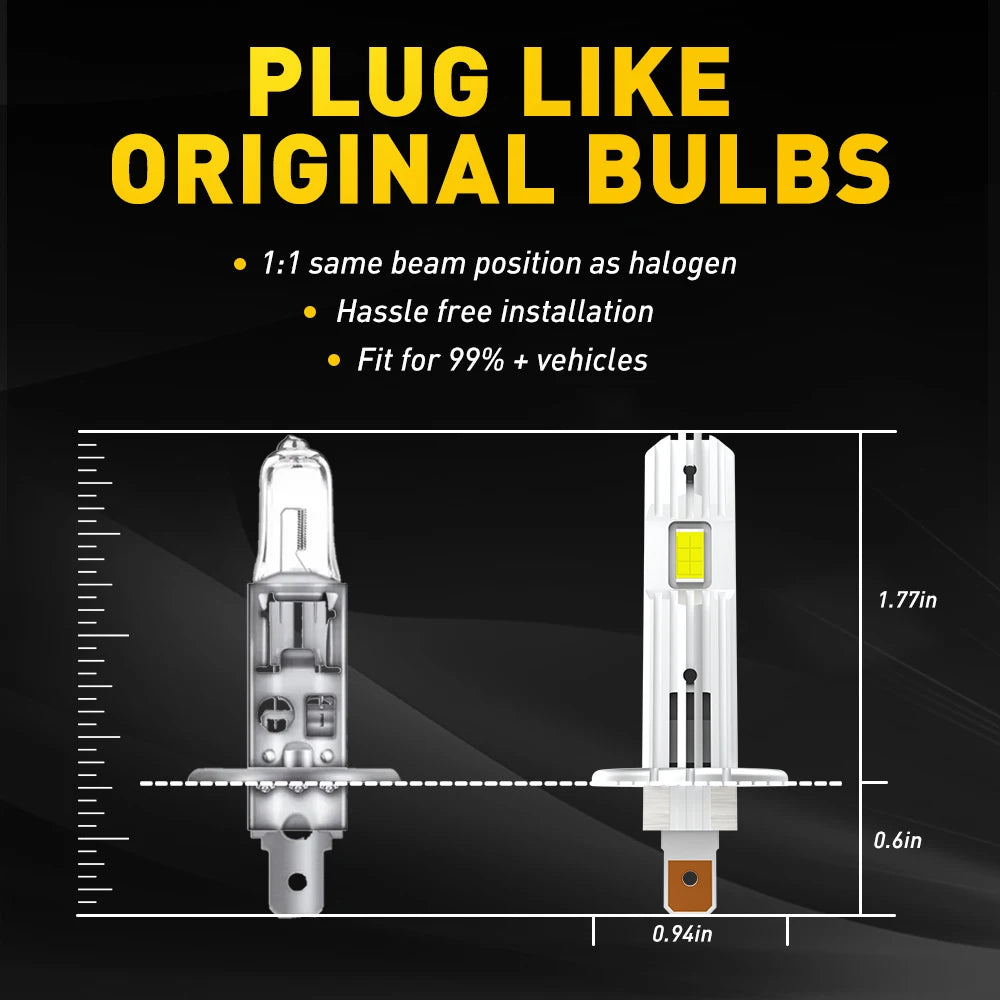 AUXITO 2Pcs H1 LED Headlight Bulbs CANBUS Light Mini Lamp 1 