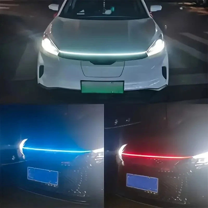 LED Daytime Running Light Starting Car Hood Door Decorative 