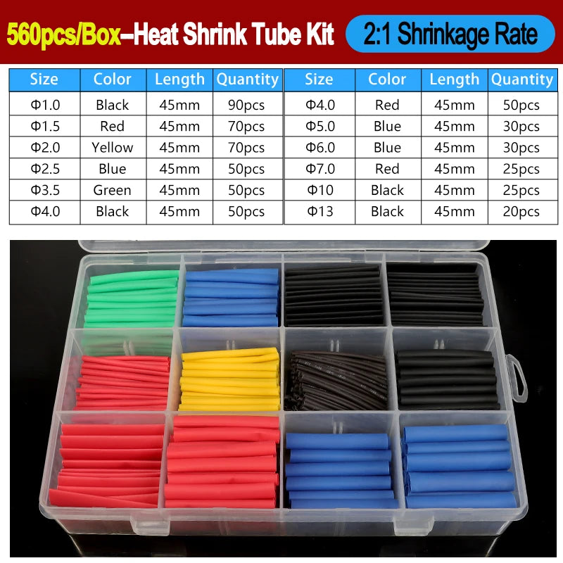 2 1/ 3 1/4 1 Heat Shrink Tube Set 73 900pcs Shrinkage Tubing Kit Cable Repair Protecter Wire Insulation Thermoresistant Sleeving