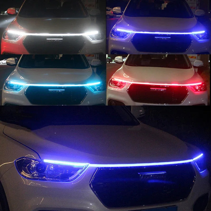 LED Daytime Running Light Starting Car Hood Door Decorative 
