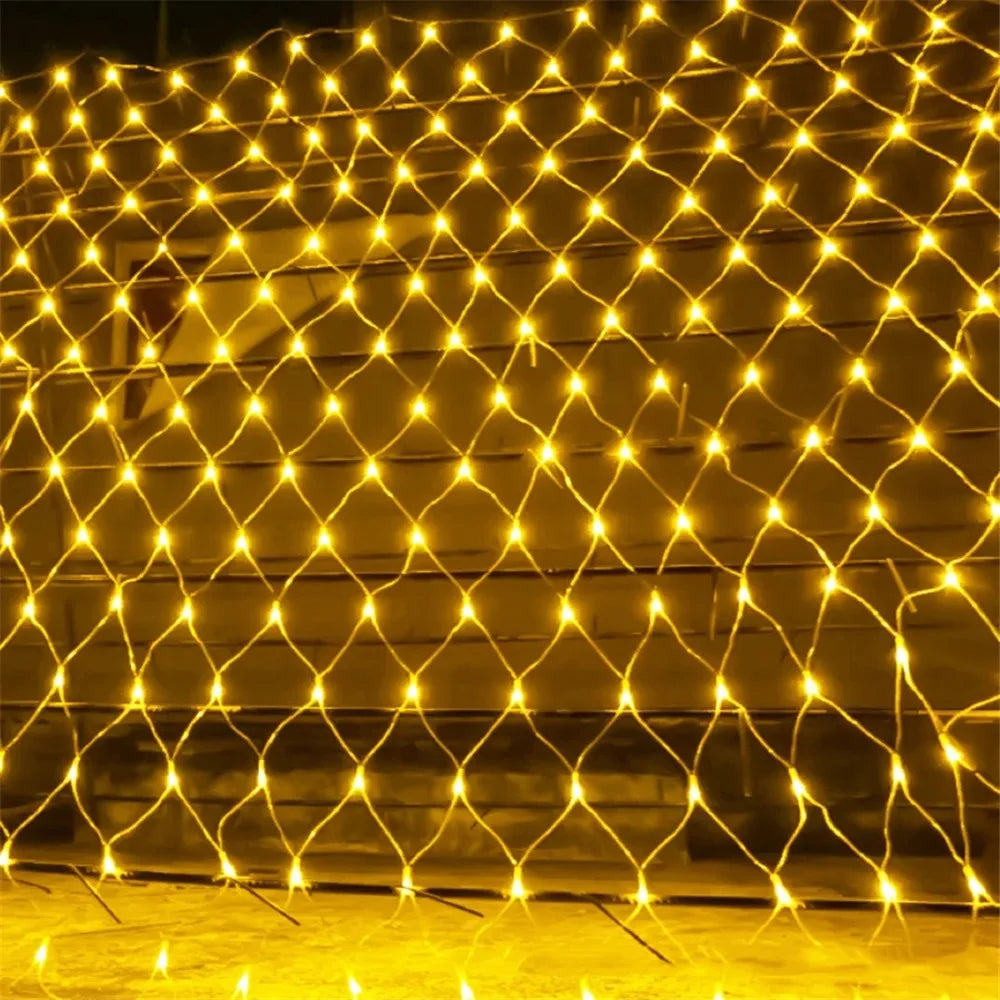 LED Net Christmas Lights 3M X 2M 204LEDS AC110V/220V Led Mesh Led Net Lights Garland Lights Waterproof For Xmas New Year Holiday