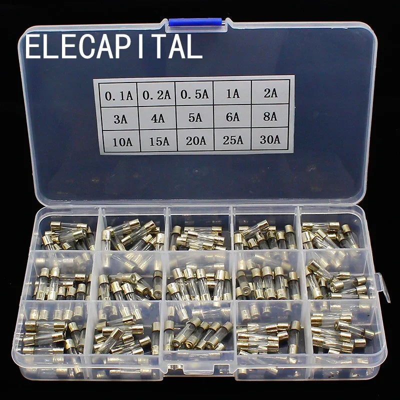 15Kinds 150pcs 5 20 Fast-blow Glass Tube Fuses Car Glass Tub