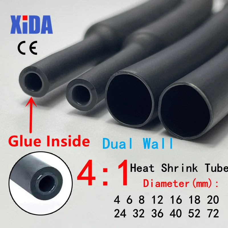 1Meter 4 1 Heat Shrink Tube With Glue Thermoretractile Heat 