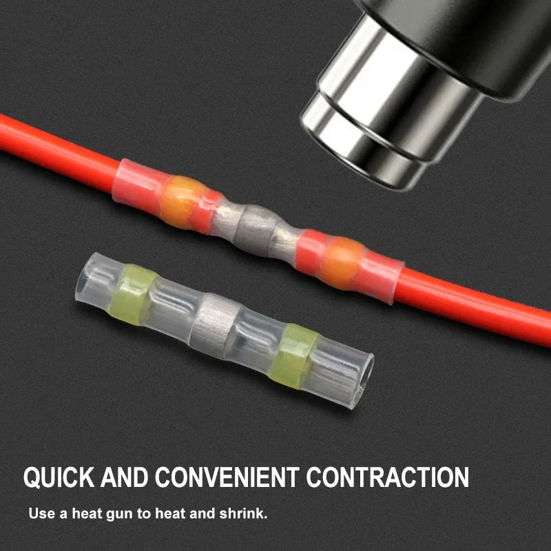 10 350pcs Solder Seal Wire Connectors Kit Heat Shrink Butt C
