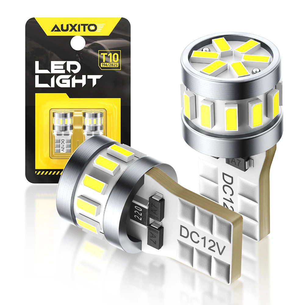 AUXITO 2Pcs 168 194 W5W T10 LED Light Bulb Canbus Car Interior LED Light 6500K Ultra Bright Reading Door Trunk Light Signal Lamp