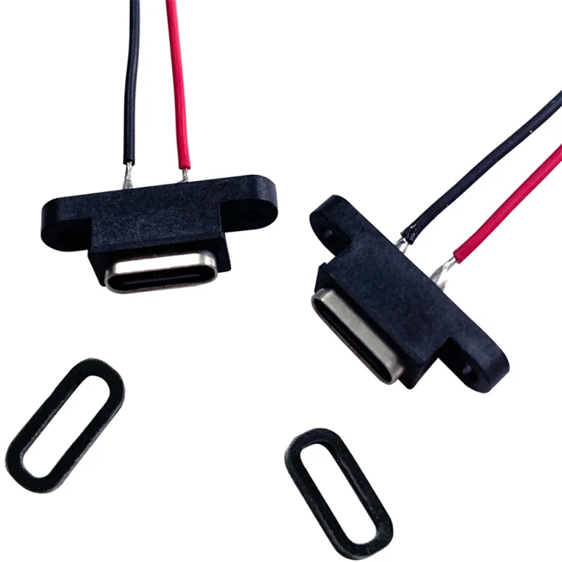 1-10pcs New Type-C 2 Pin Female USB C Socket Port With Screw
