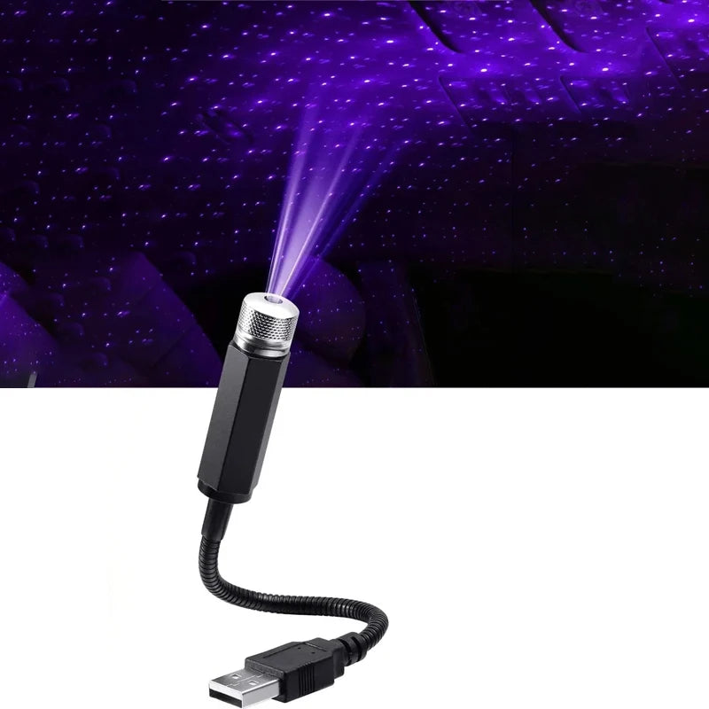 Mini LED Car Roof Star Night Light Projector Atmosphere Galaxy Lamp USB Decorative Adjustable for Auto Roof Room Ceiling Decor