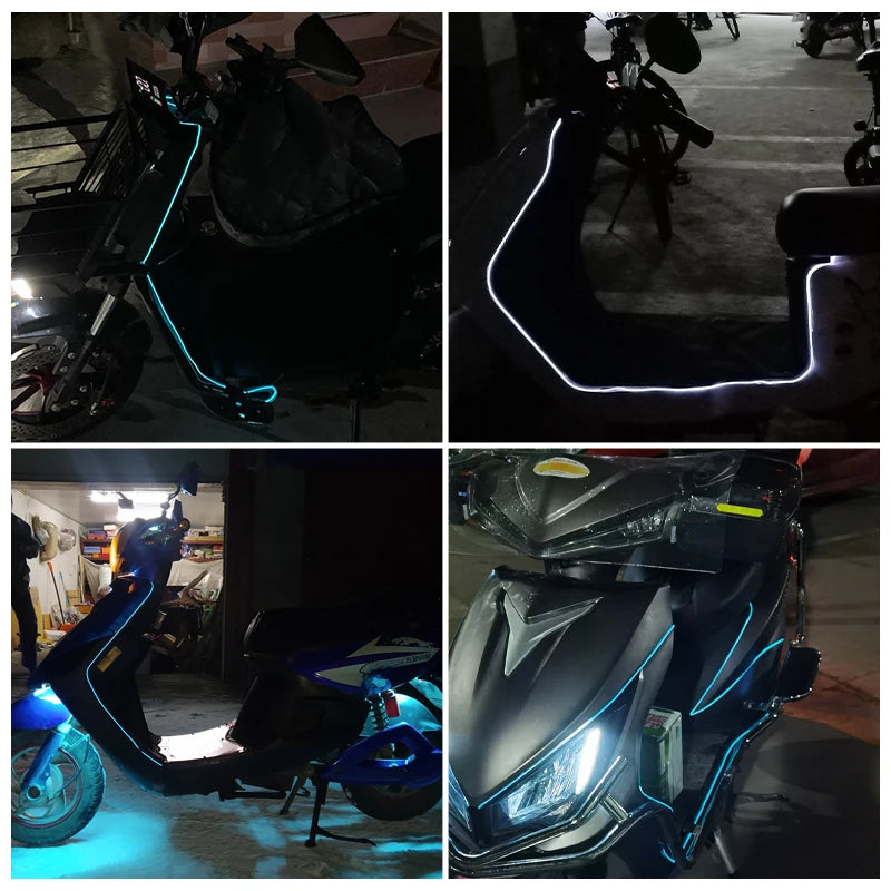 BLALION 12V Motorcycle LED Ambient Decorative Strip Light Ca