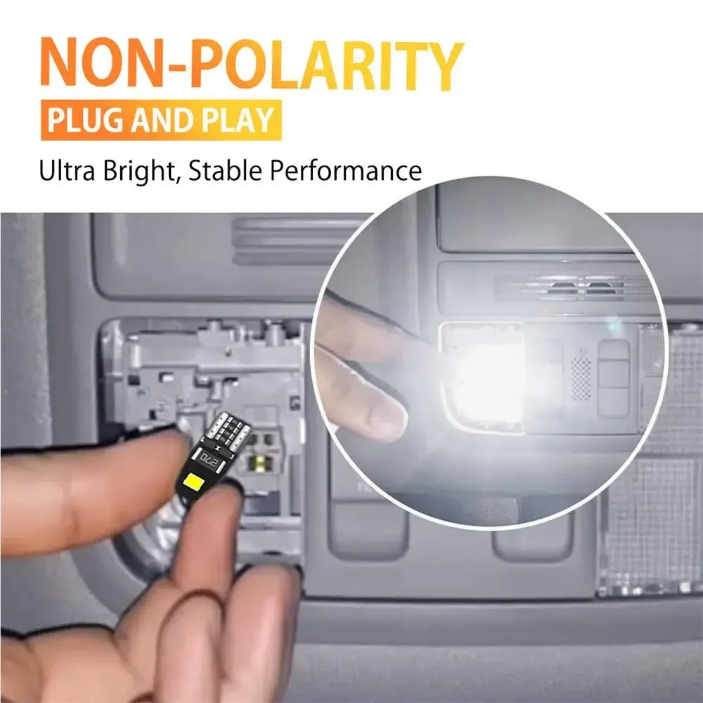 10/2Pcs T10 W5W LED Canbus No Error 194 168 501 Bulb 5W5 Car