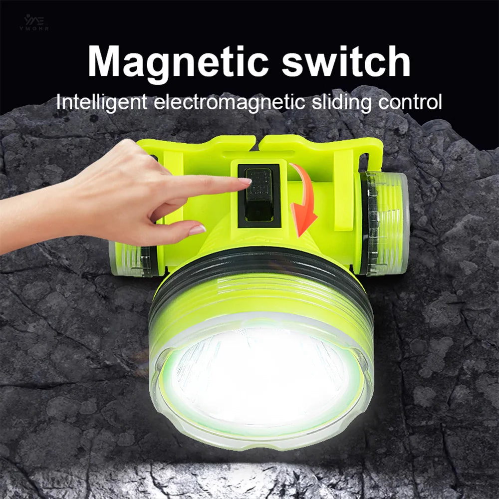 New Rechargeable LED Diving Headlamp Strong Light 50M Profes