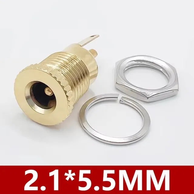 10/50PCS DC099 5.5 mm X 2.1mm DC Power Jack Socket 5.5 2.1 Female Panel Mount Connector 5.5 2.5mm Metal DC-099 Open Hole 11MM