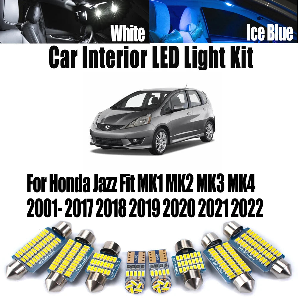 Car Reading Bulbs Kit For Honda Jazz Fit MK1 MK2 MK3 MK4 200