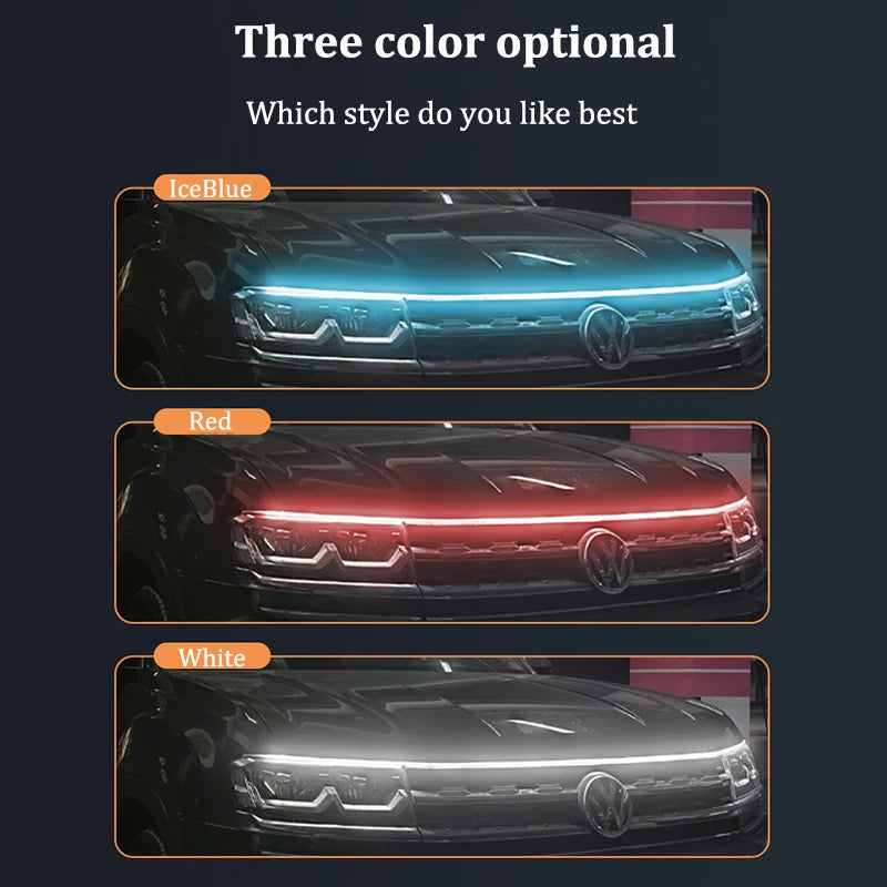 Dynamic Universal 12V Car LED Hood Daytime Running Light Str