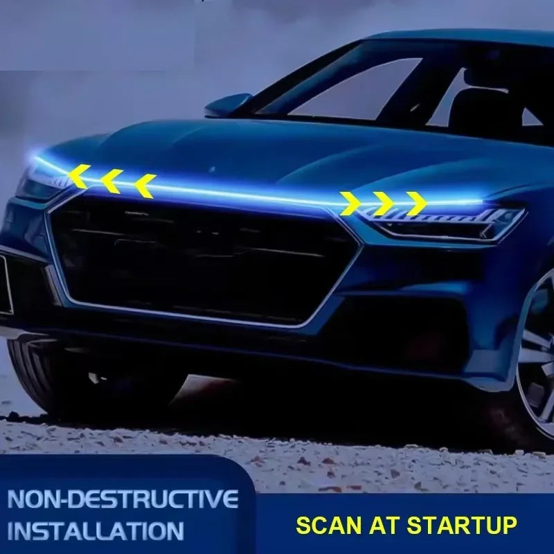 Dynamic Car LED Hood Light 12V Daytime Running Light Start-s