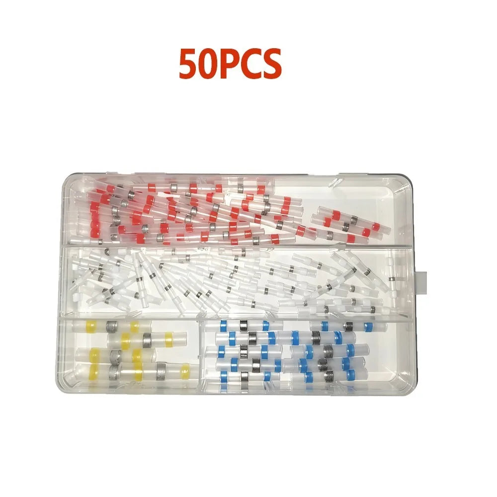 50/100 Pcs Boxed Solder Seal Wire Connectors Heat Shrink Ins