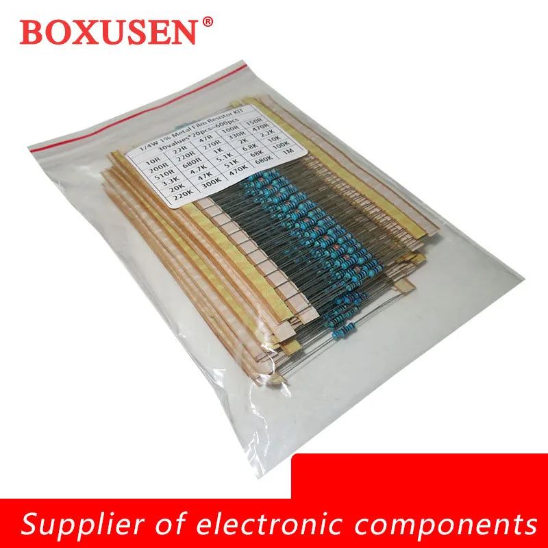 600PCS 1/4W 30 Values each 20 pcs Metal Film Resistor Kit bo