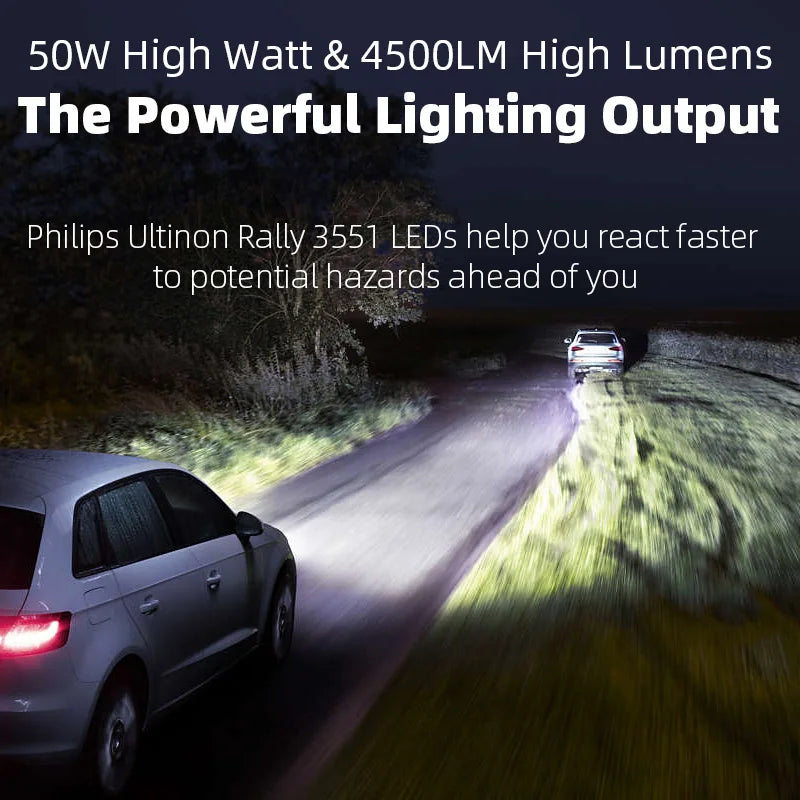 Philips Ultinon Rally 3551 LED H4 H7 H11 HB3 HB4 HIR2 Max Po
