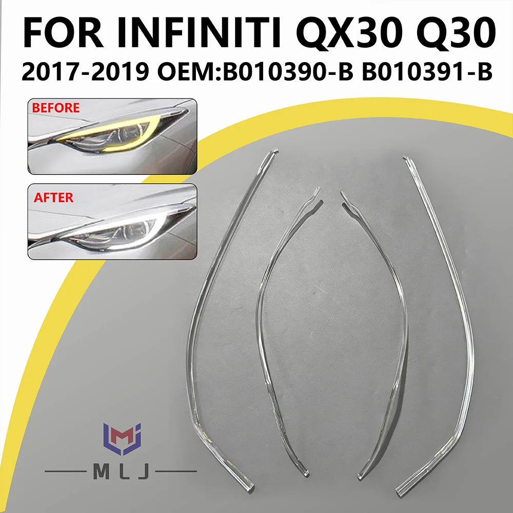 Headlight Angel Eye Acrylic LED DRL Light Guide Strip Tube Daytime Running Light Replacement for Infiniti