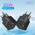2 Ports PD 25W USB C Fast Charger KR EU Mini Travel Plug Pho