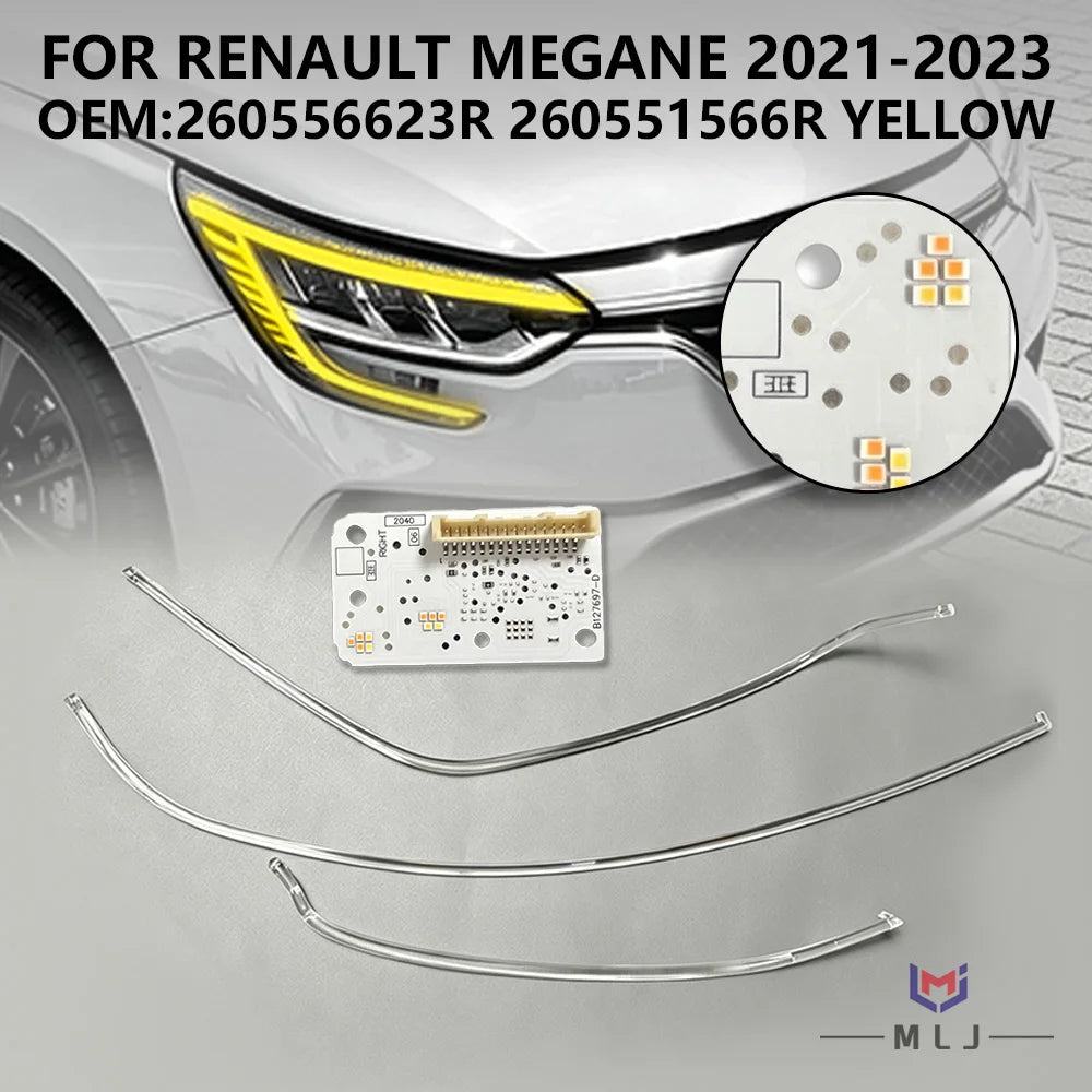 Angel Eye DRL Light Guide Strip Tube Light Source Board Chip For Renault Megane 2021-2023 Headlight for