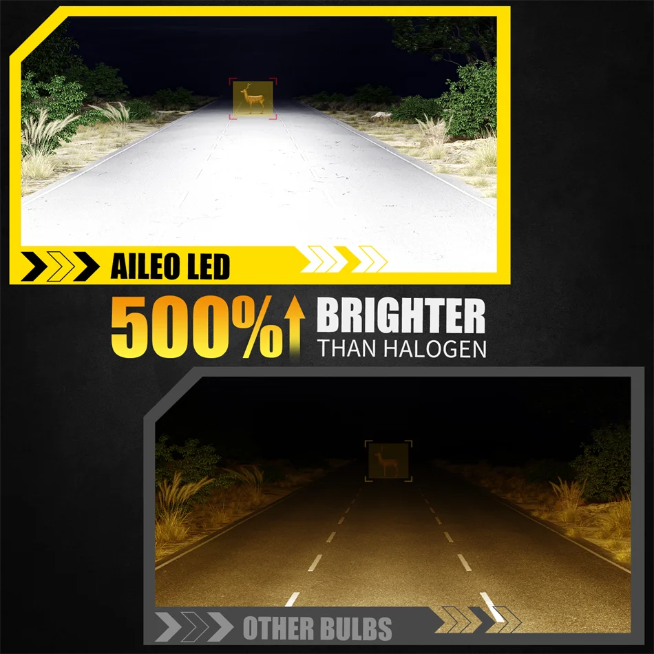 AILEO 2Pcs Led Lights 20000Lm 90W H7 High Quality CSP Headli