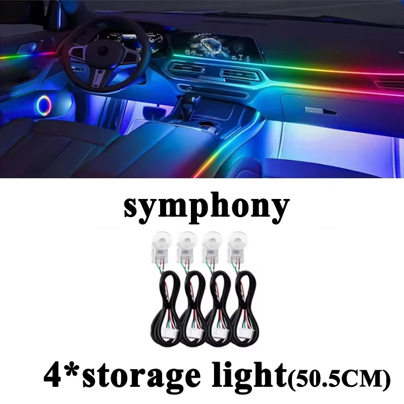18 in 1 Symphony RGB Atmosphere Light Parts Main Sub Controller 20/35/75/110CM Light Extend Line Speaker Foot Lamp Storage Light