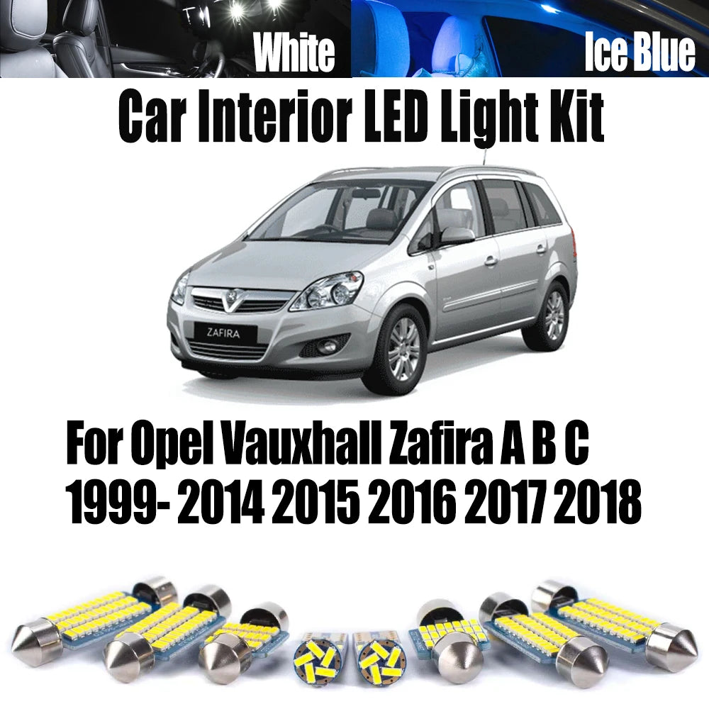 LED Interior Light Kit for Opel 1999-2016 - Canbus Error-Free Interior Bulbs