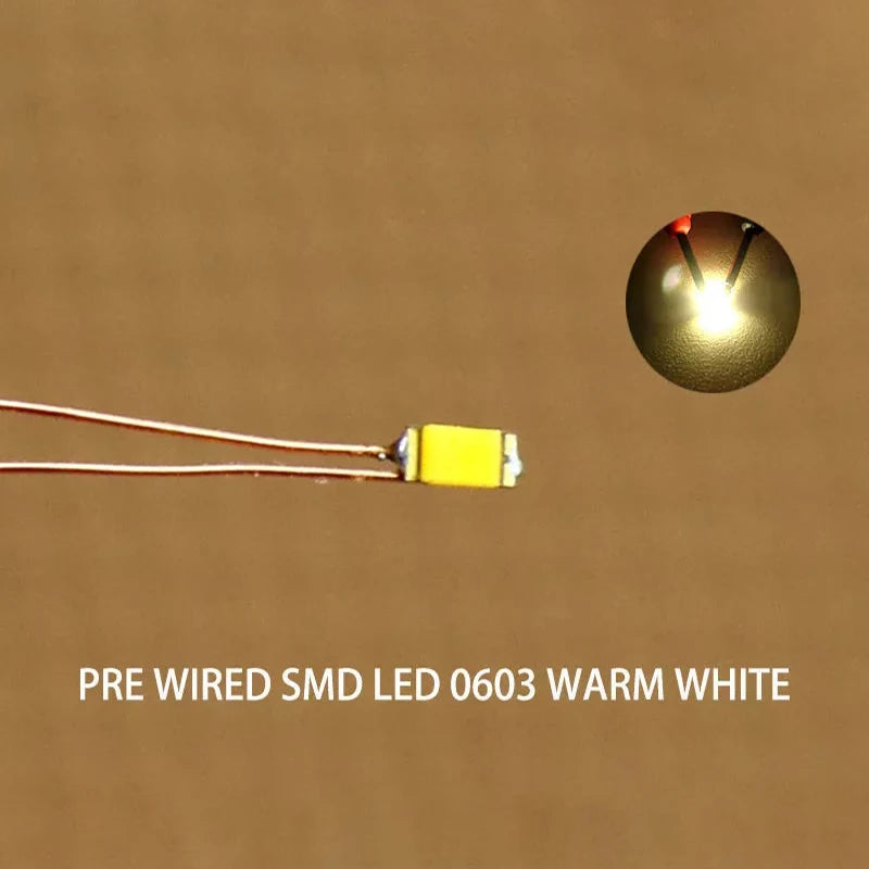 10pcs/Lot 0402 0603 SMD Lamp Wired Micro Led Pre-Soldered Mi