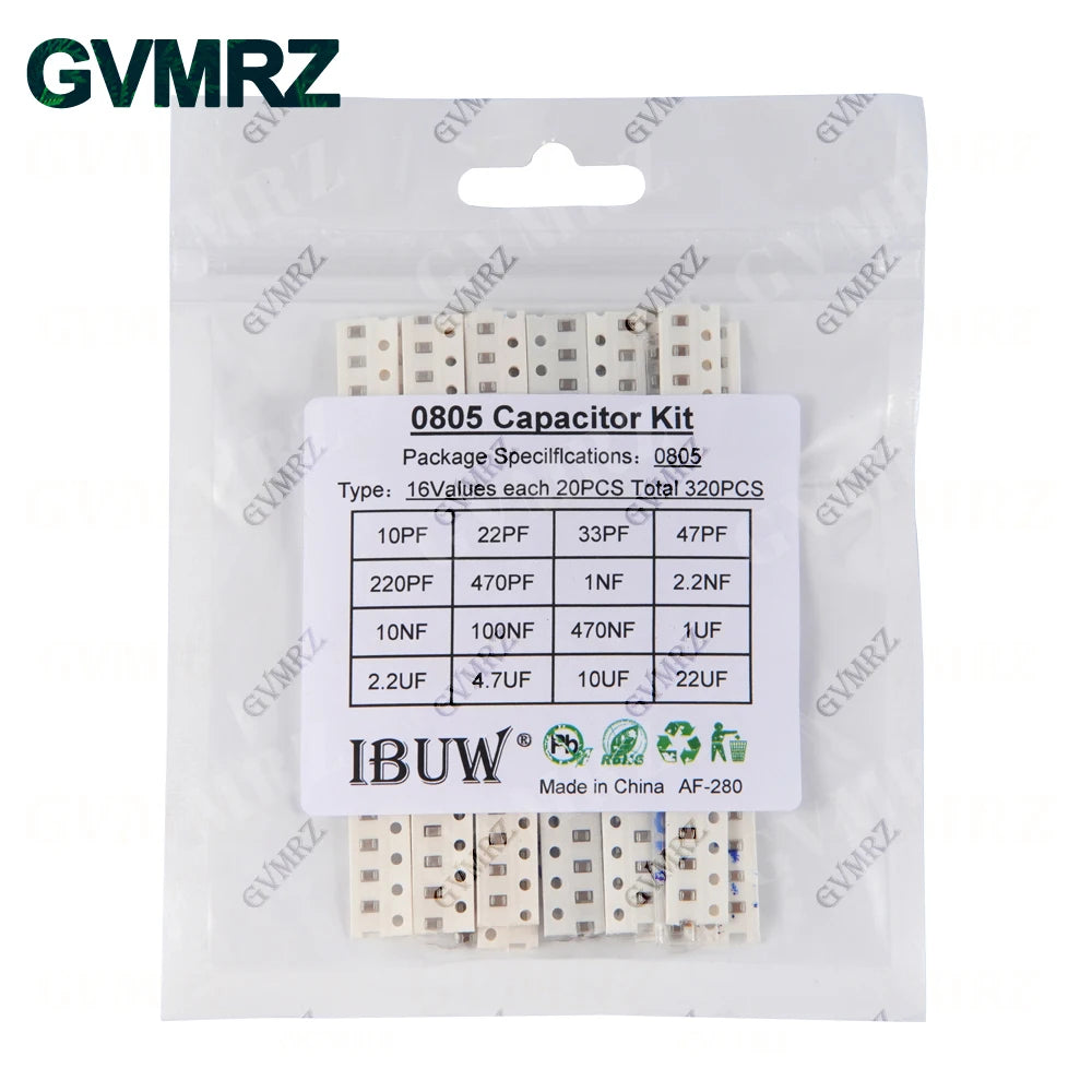 0402 0603 0805 1206 SMD Ceramic Capacitor Assorted Kit 1pF -