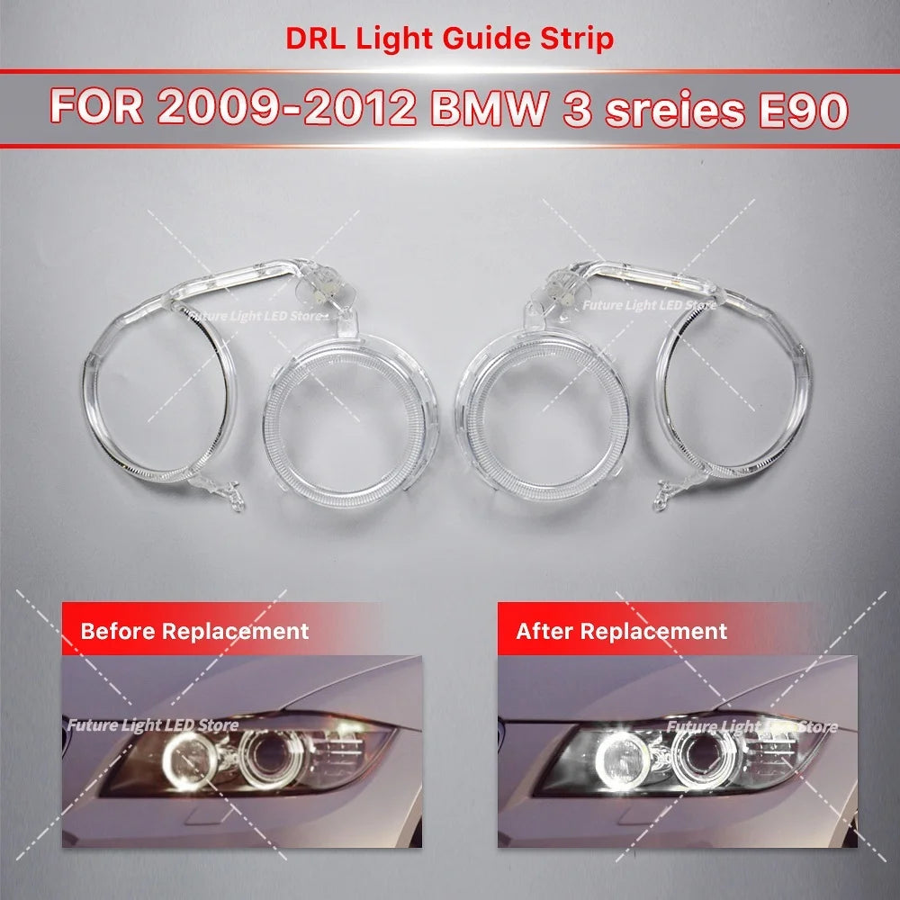 Angel Eye DRL Light Guide Plate Headlight Light Tube Daytime Running Light Guide Tube Strip For BMW 3 Series