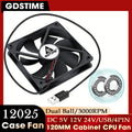 GDSTIME 120mm Fan 24V PC Case Fan 120MM 25MM Dual Ball Cooli