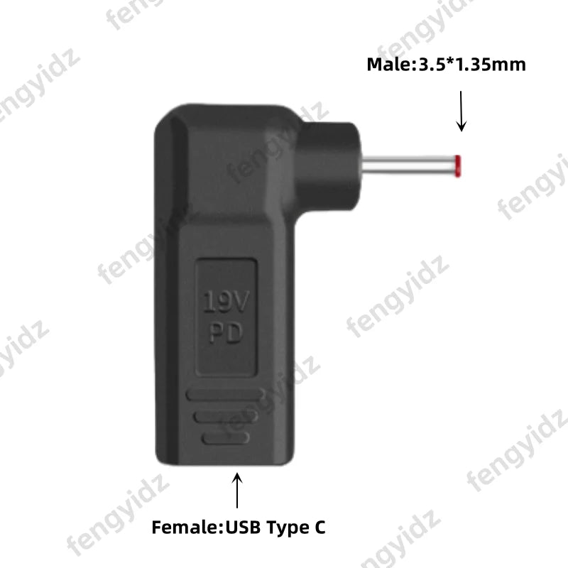 Laptop Power Adapter Connector Dc Plug USB Type C Female to Universal Male Jack Converter for Hp Dell Asus Acer Lenovo Notebook
