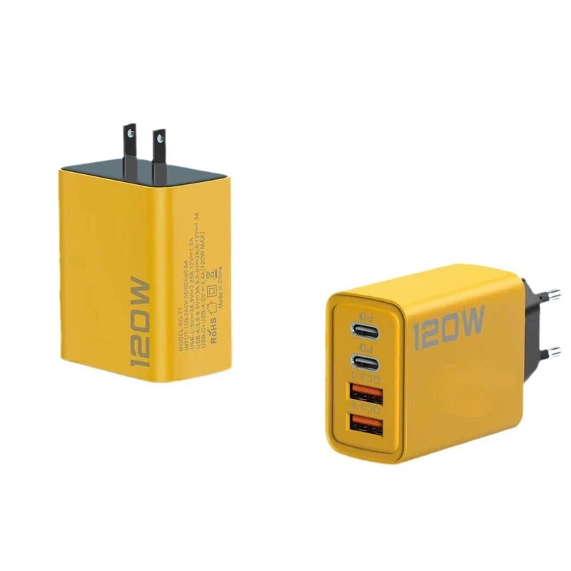 120W 4 Ports USB C Charger PD3.0 Fast Charging Type C Phone 