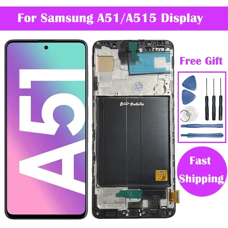 Incell For Samsung A51 Display A515 Display A515F/DS A515FD A515 LCD Display Touch Screen Replacement A515F Display
