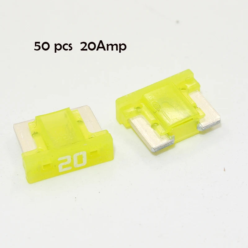 90/50pcs Fuses Micro Short Low Profile Mini Blade Fuse Assortment 3A 5A 7.5A 10A 15A 20A for Car Boat Truck SUV Automotive