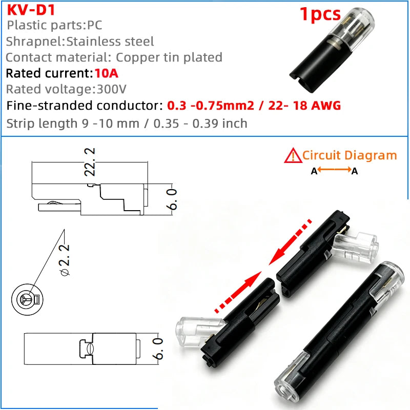 T-Type Quick Wire Connection LED Solder-Free Wire Connector Piercing Style Parallel Line Distributor No Wire Cutting Required