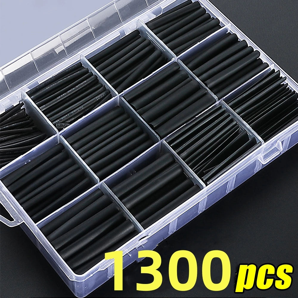1300/127Pcs Heat Shrink Tube Sleeving Tubing Assortment Kit 