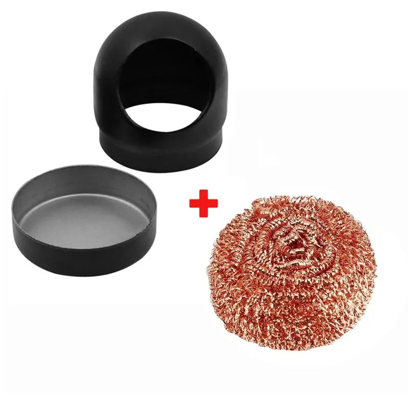Metal Wire With Stand Set Welding Desoldering Soldering Solder Iron Tip Dross Cleaner Cleaning Steel Ball Mesh Filter Tin Remove