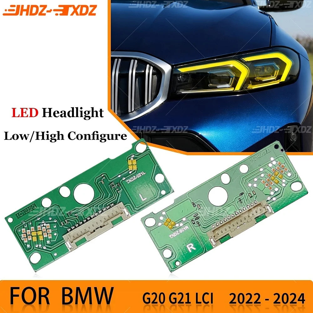 DRL LED Chips Yellow Amber Blue Light For BMW 3 Series G20 G21 G28 LCI 22-24 US LED Headlight Daytime Running