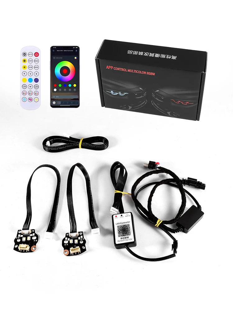 Angel Eyes for Tesla Model 3 Highland 2024 2025 DRL RGB Multicolor LED Daytime Running Lights RGB RGBW