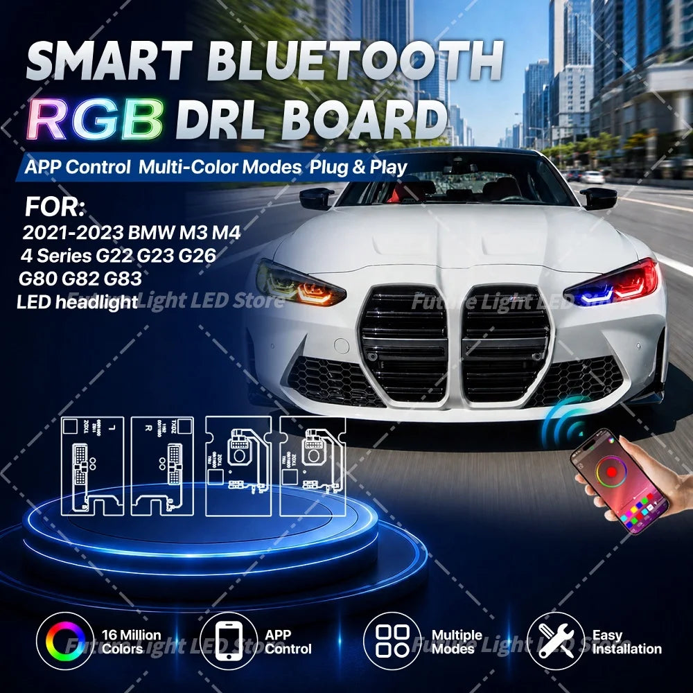 DRL Modules Multicolor Plug and Play For BMW M3 M4 G80 G82 4 Series G22 G23 G26 21-24 APP Control Daytime