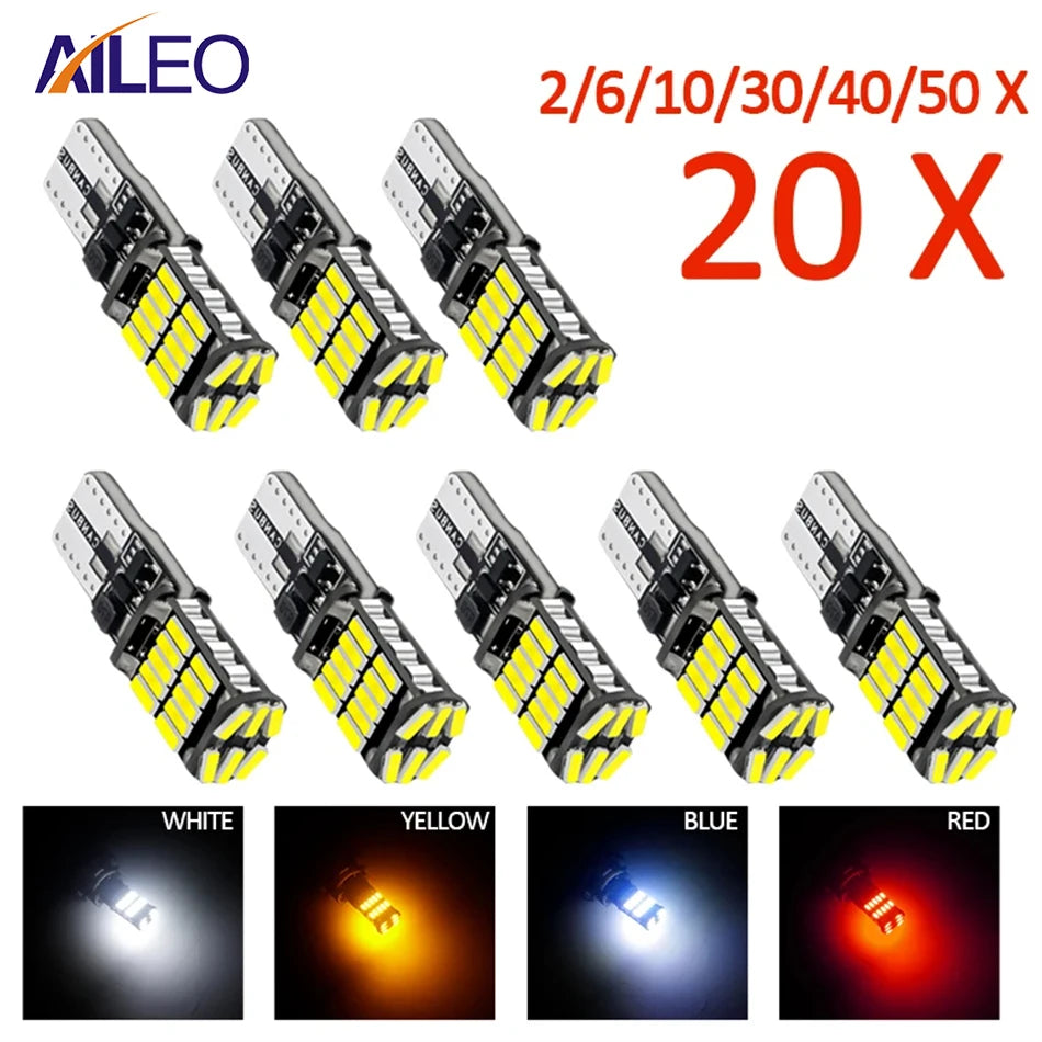 2/6/10/20/30 Pcs T10 W5W Led Canbus 168 194 Car Lights 6000K
