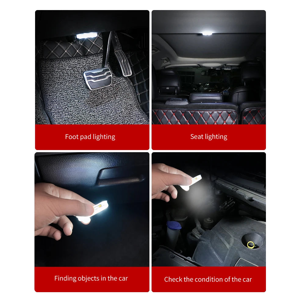1/2pcs Multi Color Car Light Wireless LED Touch Light Roof C
