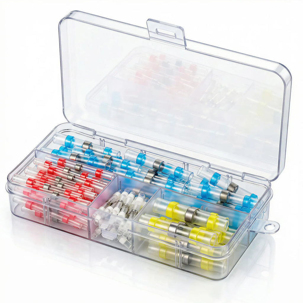 200 PCS Solder Seal Wire Butt Connectors Welding Ring Heat Shrink Terminal Waterproof Insulated Electrical Wire Terminals
