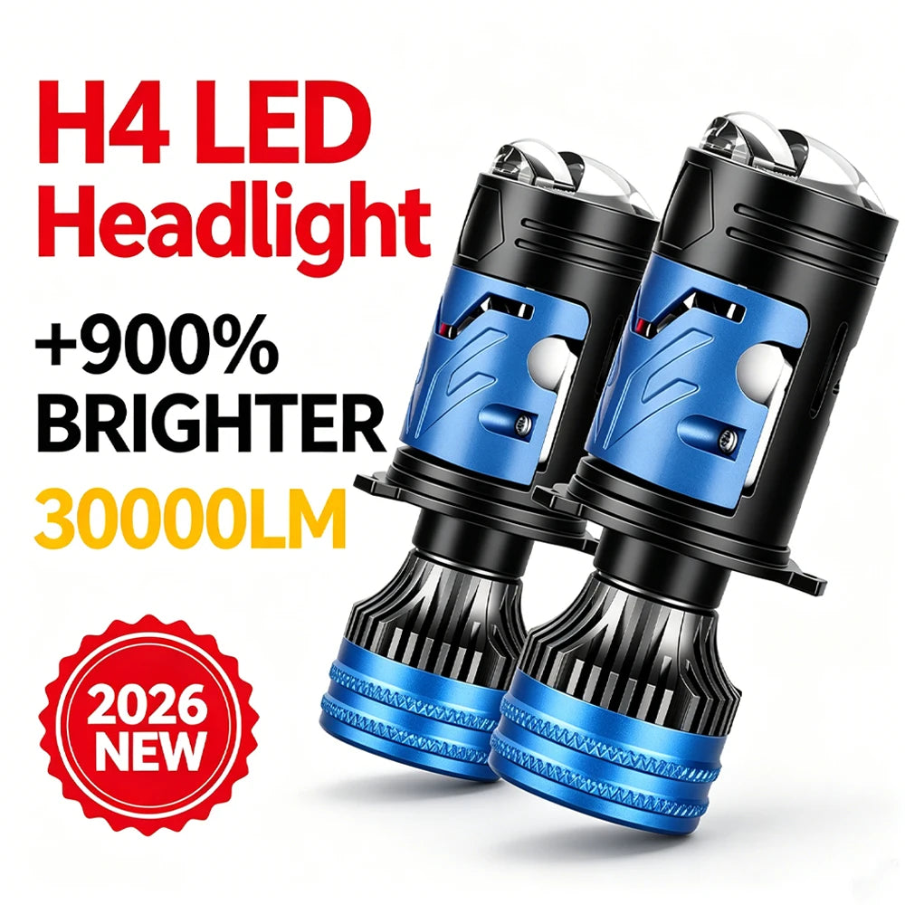 New Car H4 LED Len Headlight Bulb With Mini Lens 30000LM Sup
