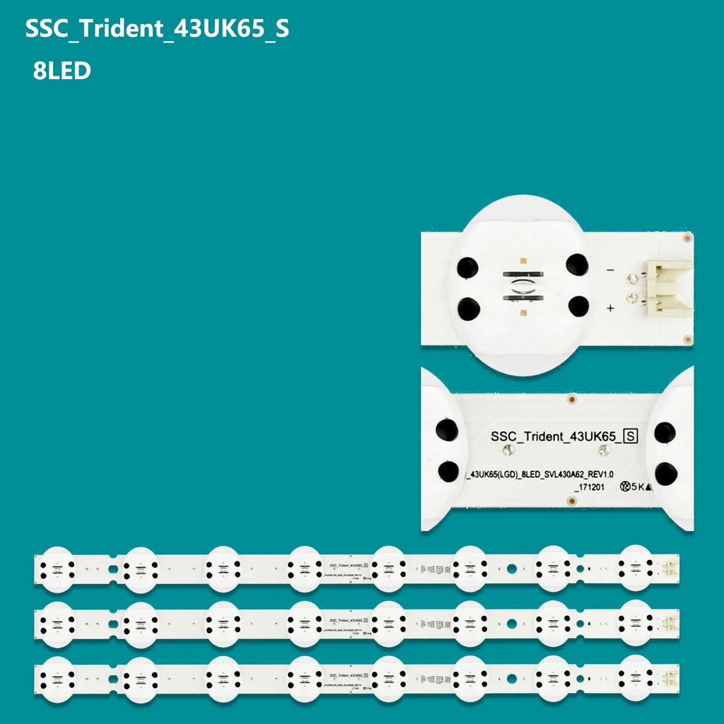 LED Backlight Strip for 445mm LED Backlight Strips for SSC_43UK65(LGO) _8LED_SVL430A62_REV1.0 43UK6500