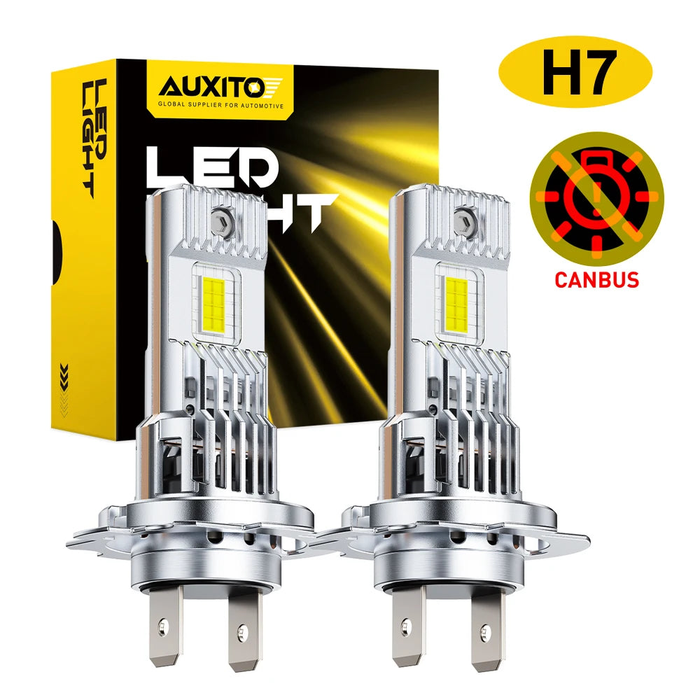 AUXITO 2Pcs High Quality H7 LED Lights CANBUS For Car CSP He